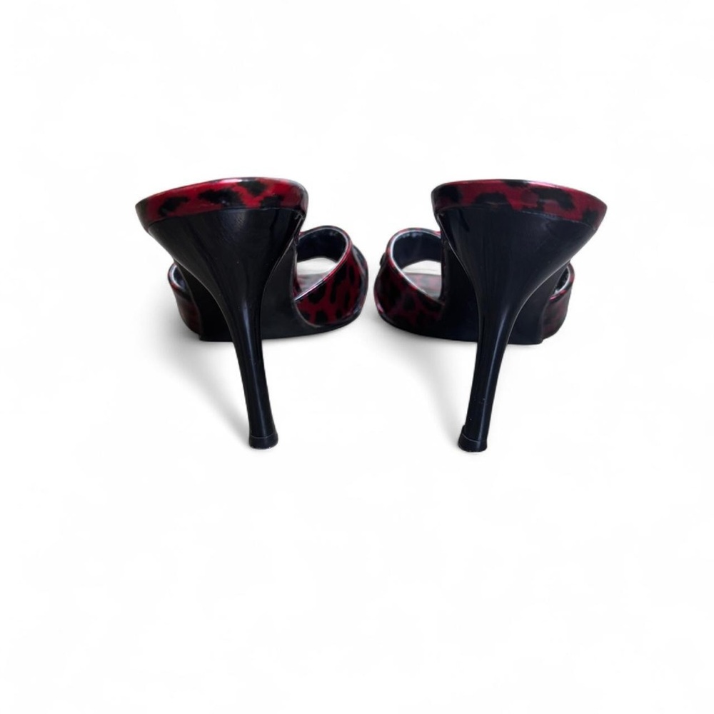Stuart Weitzman Red Leopard Print Sandals - Picture 5 of 8